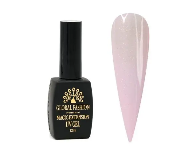Gel UV pentru constructie, Global Fashion, Magic Extension, 12 ml, cu glitter, G03