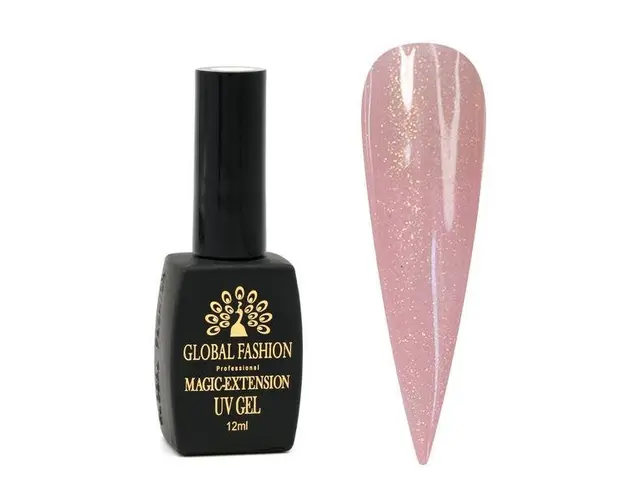 Gel UV pentru constructie, Magic Extension 12 ml, cu glitter, Roz G07