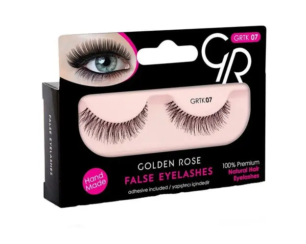 Gene False Banda din Par Natural 07 cu Mini Adeziv Inclus Golden Rose
