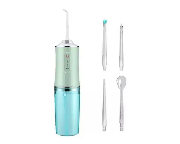 Irigator Oral, dus bucal, 4 Capete Curatare Anti-Tartru, Rezervor 220 ml, Verde