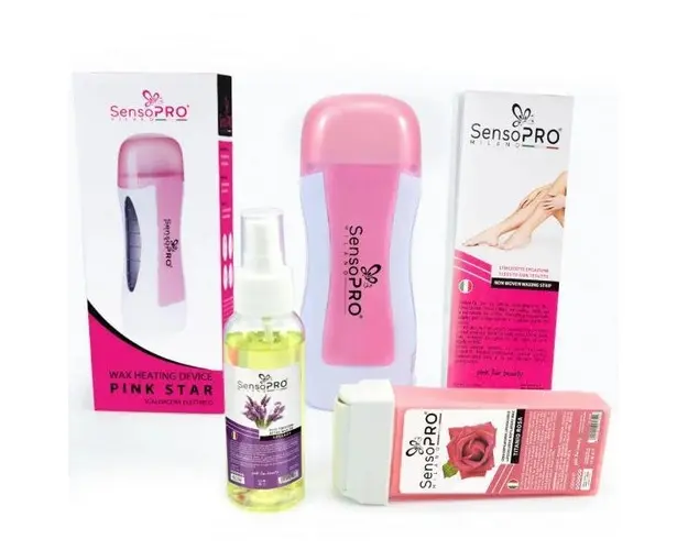 Kit Epilare SensoPRO Start Pink (Incalzitor + Rezerva 100 ml + Ulei 100 ml + Benzi 50 buc)