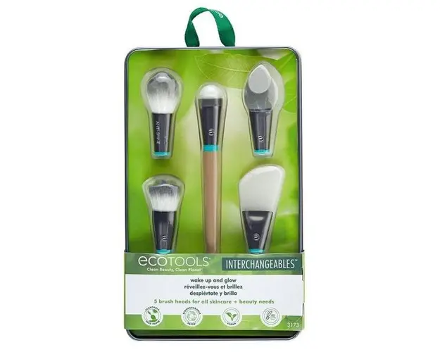 Kit Pensule pentru Machiaj - EcoTools Wake Up&amp;Glow Interchangeables Makeup Brush Kit, 1 set