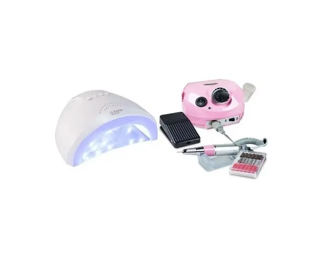 Kit unghii false, Lampa LED, Model SUN One, 48 W, Freza electrica profesionala, DM 202, 35.000 rpm