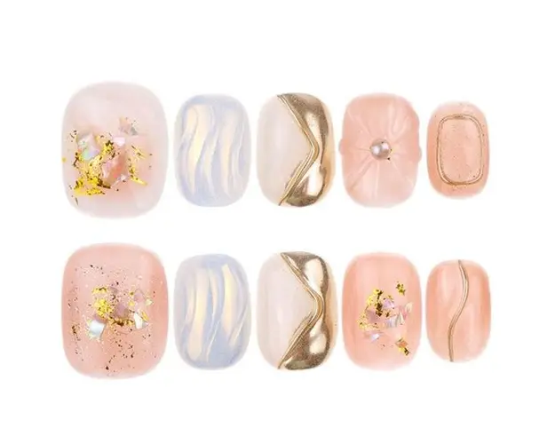 Kit Unghii False Press-on Instant, Unghii Gel XIN 1- Lucy Style 2000, Model LADY496 S, 1 set