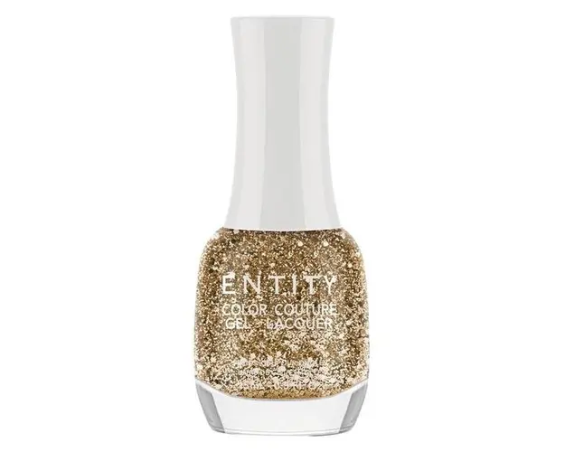 Lac de Unghii cu Efect de Gel - Entity Color Couture Gel - Lacquer, nuanta &quot;Drops Of Gold&quot;, 15 ml
