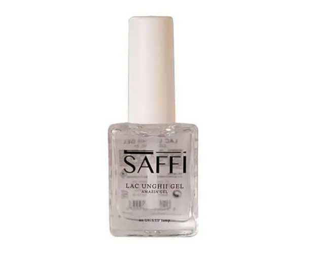 Lac de unghii transparent rezistent fara lampa cu efect de gel nr 1 Pure Saffi, 10 ml