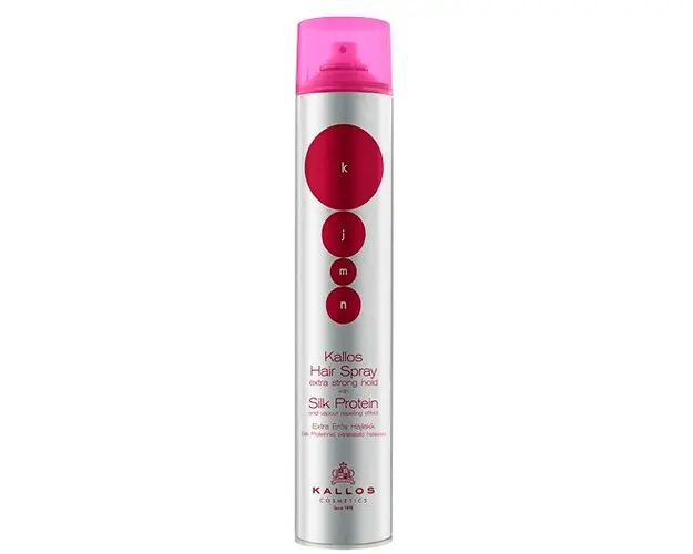 Lac Fixativ cu Proteine din Matase - Kallos KJMN Extra Strong Hold Hair Spray with Silk Protein 500ml