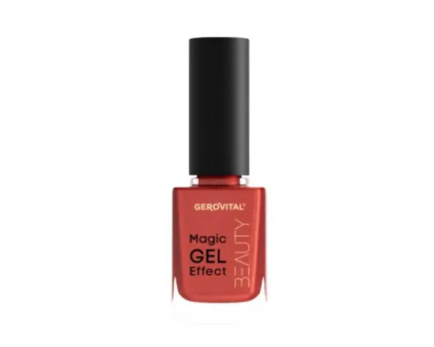 Lac pentru unghii Gerovital Beauty Magic Gel Effect Nuanta 14 Rosu-Sidefat, 11ml