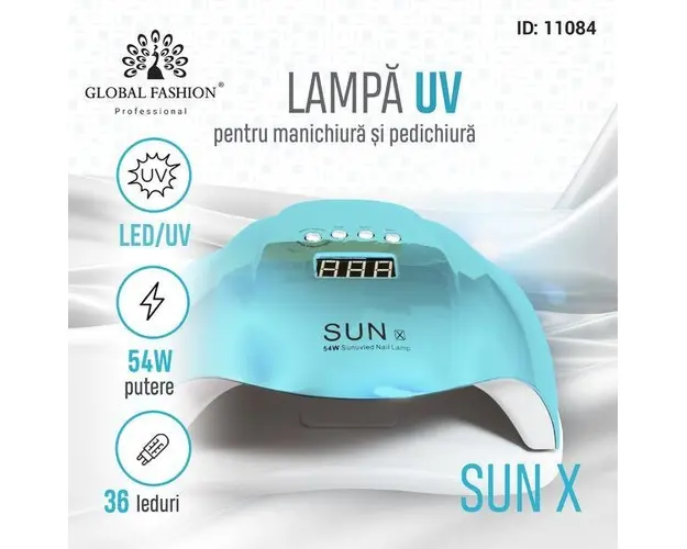 Lampa de unghii LED/UV Sun-X, 54W, Albastru
