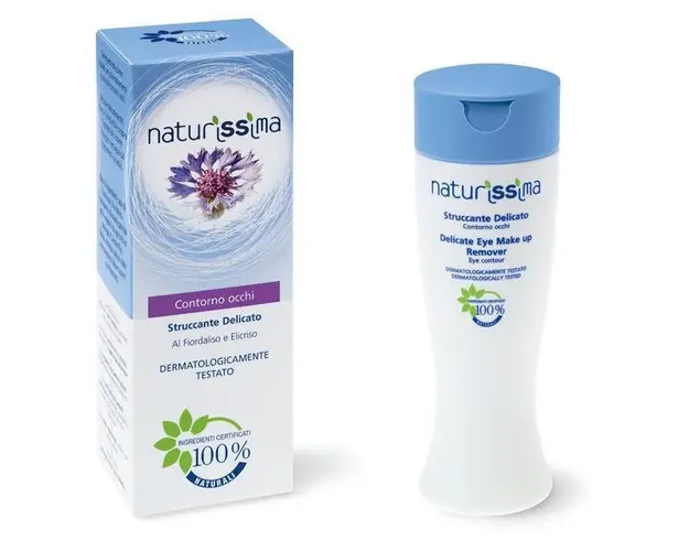 Lapte demachiant delicat pentru ochi, cu albastrele, Naturissima, 150 ml