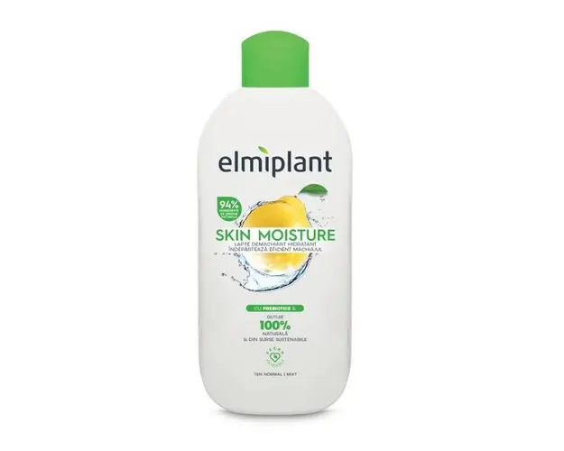 Lapte Demachiant Hidratant cu Prebiotice si Gutuie pentru Ten Normal si Mixt - Elmiplant Skin Moisture, 200 ml