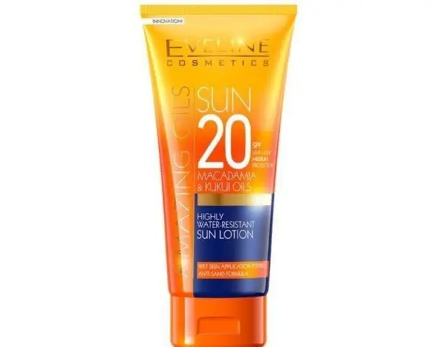 Lotiune de plaja, Eveline Cosmetics, SPF 20, Rezistent La Apa, 200 ml