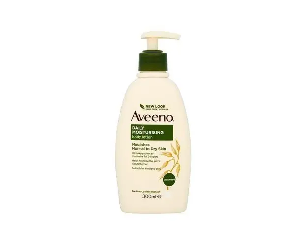 Lotiune hidratanta neparfumata pentru piele uscata, Aveeno Daily Moisturising, 300 ml