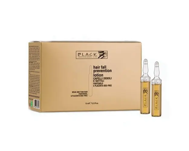 Lotiune Impotriva Caderii Parului - Black Professional Line Placenta and Panthenol Hair Fall Prevention Lotion, 12 x 10ml