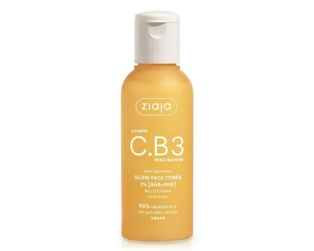 Lotiune Tonica pentru Fata cu 1% (AHA+PHA) - Ziaja Vitamin C.B3 Niacinamide Skin Renewal Glow Face Toner, 120 ml