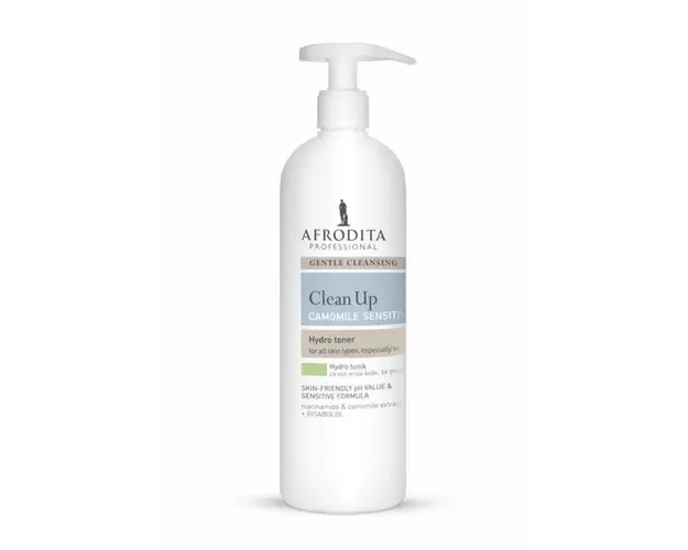 Lotiune Tonica pentru Ten Sensibil - Cosmetica Afrodita Clean Up Hydro Toner Chamomile Sensitive, 500ml