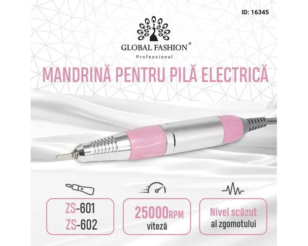 Mandrina pentru freza electrica ZS-601, ZS-602, 25000 rpm, culoare roz