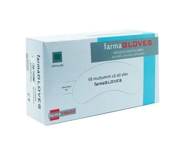 Manusi nitril nepudrate, culoare albastra, cutie, masura S, 100buc