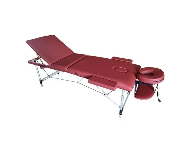 Masa de masaj, cadru aluminiu, 3 sectiuni, Rosu