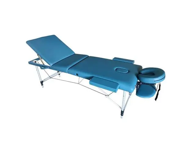 Masa de masaj, cadru aluminiu, 3 sectiuni, Verde turcoaz