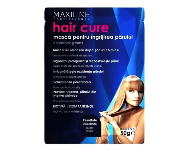 Masca pentru Ingrijirea Parului - Maxiline Profissional Hair Cure Conditioning Mask, 50 g