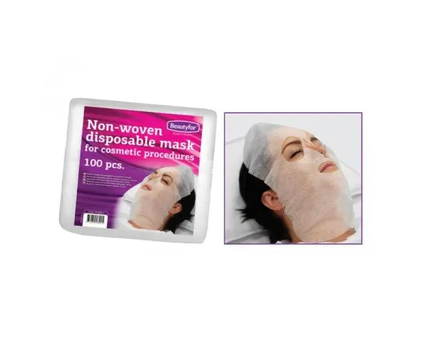 Masca de unica folosinta din material netesut - Beautyfor Non-woven Pre-Cut Disposable Facial Masks, 100 buc