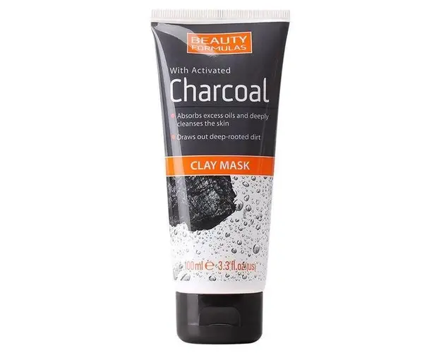 Masca faciala cu carbune activ si argila,100 ml Beauty Formulas Clay Mask,
