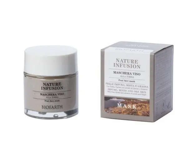 Masca Faciala cu Turba pentru Ten Impur, Mixt sau Gras - Bioearth Nature Infusion Peat face Mask for Impured, Mixed and Oily Skin, 100 ml