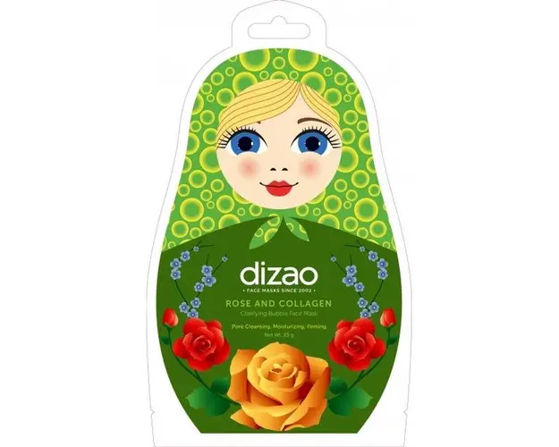 Masca Faciala Tip Servetel cu Bule de Oxigen, Trandafir si Colagen Dizao, 1 buc
