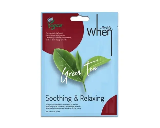 Masca Faciala Vegana, Calmanta si Relaxanta cu Ceai Verde - Simply When Soothing &amp; Relaxing Green Tea, 23 ml