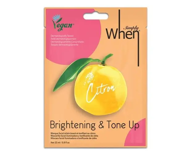 Masca Faciala Vegana Iluminatoare si Tonifianta cu Niacinamide si Extract de Citrice - Simply When Brightening &amp; Tone Up Citron, 23 ml