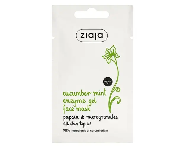Masca Gel pentru Fata cu Extract de Castravete - Ziaja Cucumber Mint Enzyme Gel Face Mask, 7 ml
