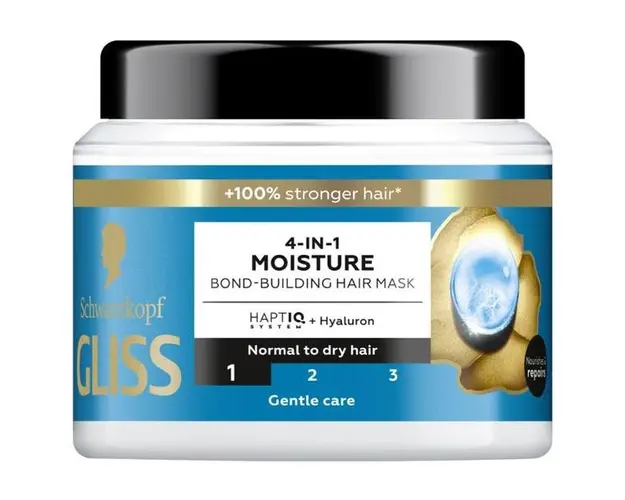 Masca Hidratanta 4-in-1 pentru Parul Normal spre Uscat - Schwarzkopf Gliss 4-in-1 Moisture Bond-Building Hair Mask, Gentle Care, 400 ml