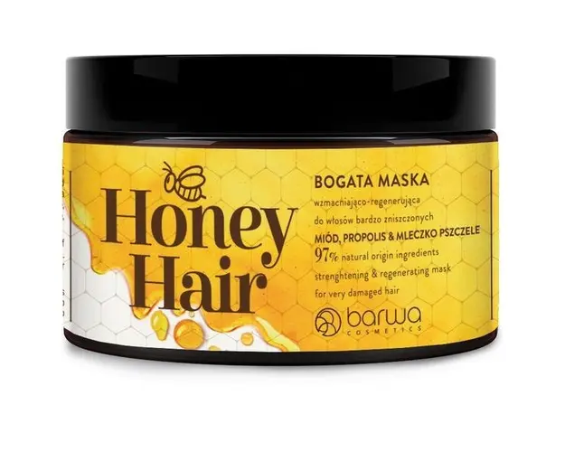 Masca Honey Hair pentru par deteriorat, cu laptisor de matca, miere si propolis Barwa Cosmetics 220 ml 