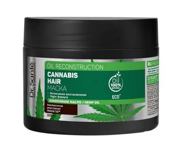 Masca Intens Reconstructoare pentru Par Deteriorat cu Ulei de Canepa Dr. Sante, 300 ml