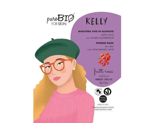 Masca Peel-Off cu Fructe Rosii pentru Ten Uscat Kelly PuroBio Cosmetics, 13g