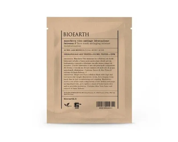 Masca pentru Ten Antirid cu Acid Hialuronic - Tip Servetel - Bioearth, 1 buc