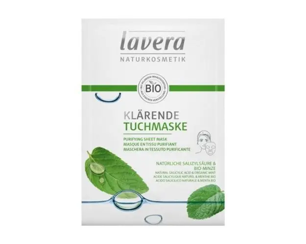 Masca Purificatoare Sheet Mask cu Menta si Acid Salicilic Lavera, 1 buc
