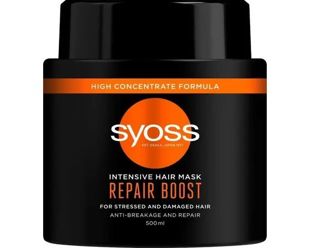 Masca Reparatoare pentru Par Uscat si Deteriorat - Syoss Intensive Hair Mask Repair Boost For Stressed and Damaged Hair, 500 ml