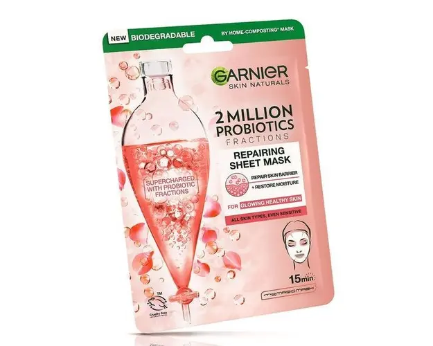 Masca servetel imbogatita cu 2 milioane de fractii probiotice Skin Naturals, Garnier, 22 g