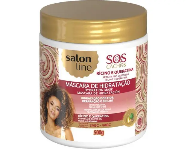 Masca SOS ulei ricin si keratina, par cret, Salon Line, 500ml