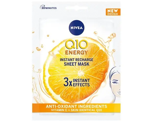 Masca Tip Servetel cu Q10 si Vitamina C - Nivea Q10 Energy, 1 buc