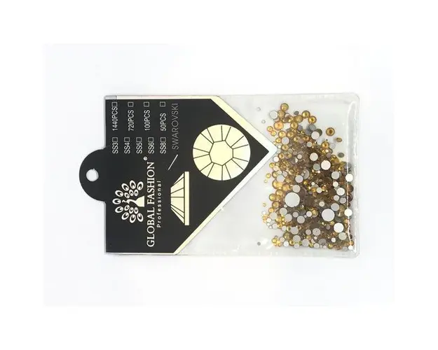 Mix cristale pentru unghii, Global Fashion, Auriu