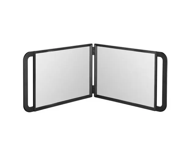 Oglinda pliabila dubla pentru frizerie, cu rama neagra 23.4 x 2.5 x 36.7cm Eurostil