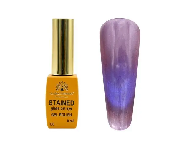 Oja semipermanenta Cat Eyes cu efect de vitraliu 8 ml, Glass Cat eyes 06