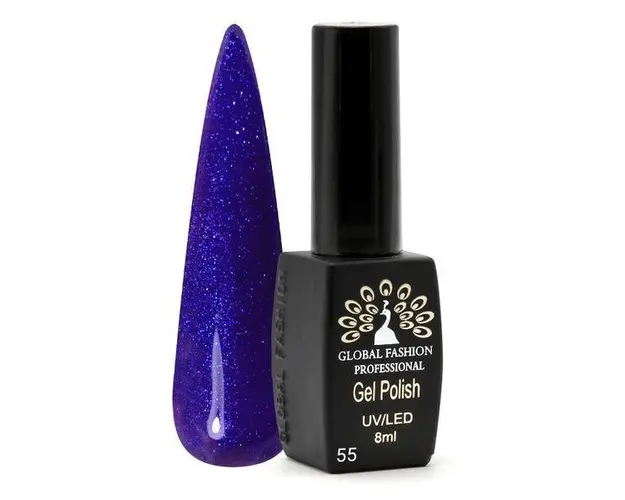 Oja semipermanenta Black Elite, Global Fashion, 8 ml, Albastru 055