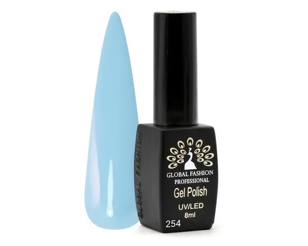 Oja semipermanenta Black Elite, Global Fashion 8 ml, Albastru 254