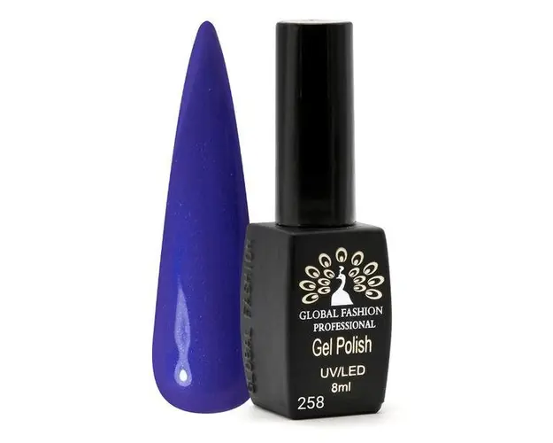 Oja semipermanenta Black Elite, Global Fashion, 8 ml, Albastru 258