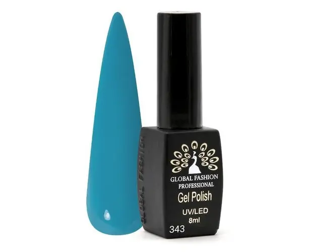 Oja semipermanenta Black Elite, Global Fashion 8 ml, Albastru 343