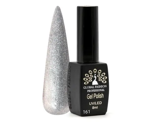 Oja semipermanenta Black Elite, Global Fashion, 8 ml, Argintiu 161